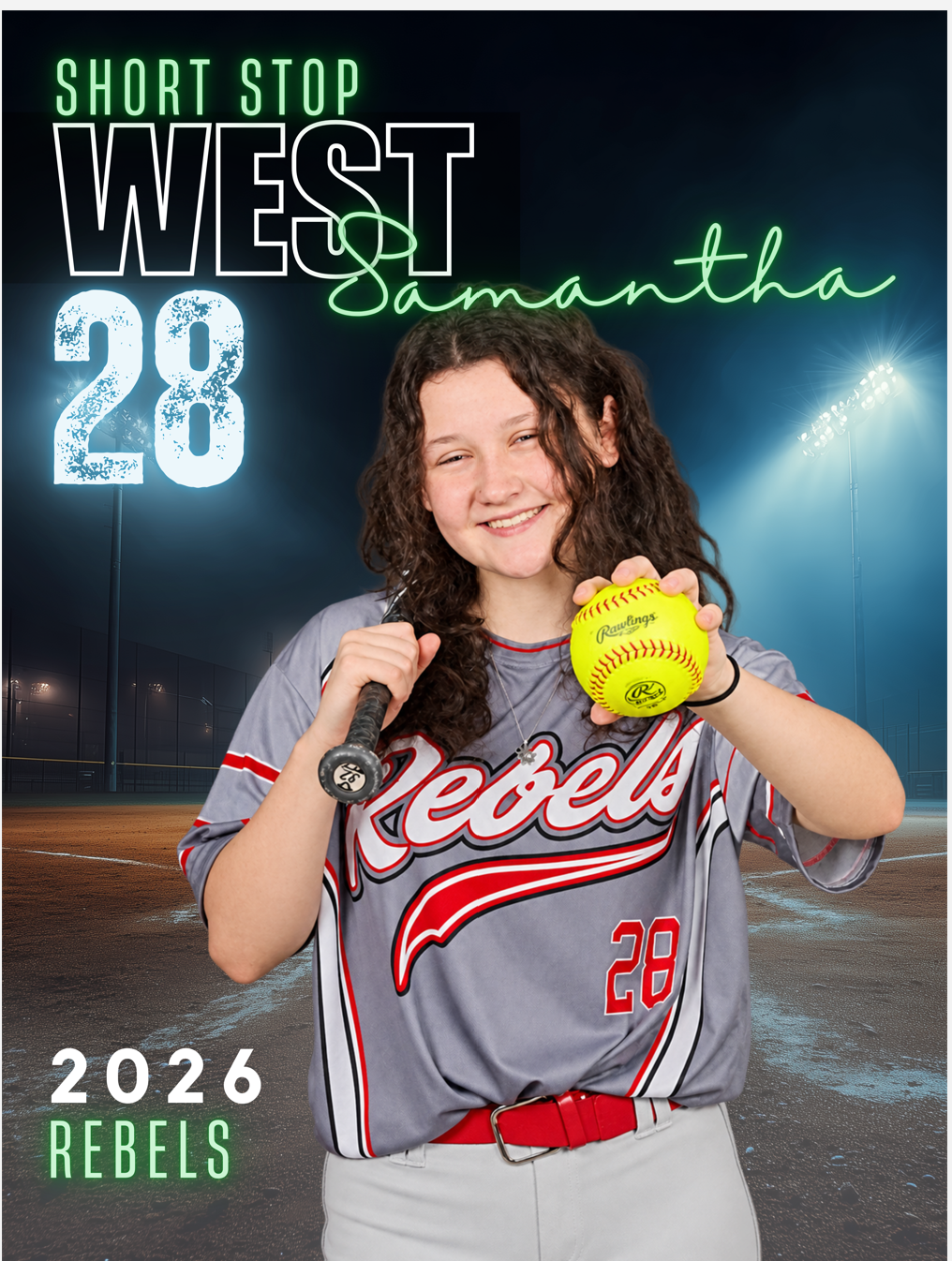 HOLOGRAPHIC SOFTBALL TRADING CARD