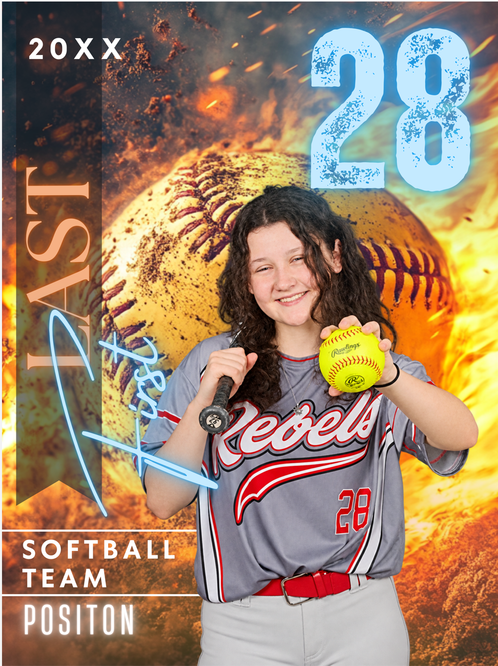 HOLOGRAPHIC SOFTBALL TRADING CARD