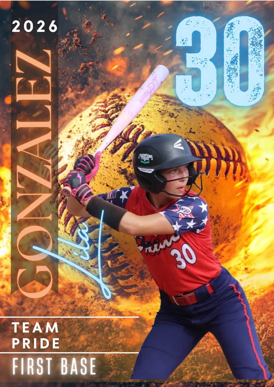 HOLOGRAPHIC SOFTBALL TRADING CARD