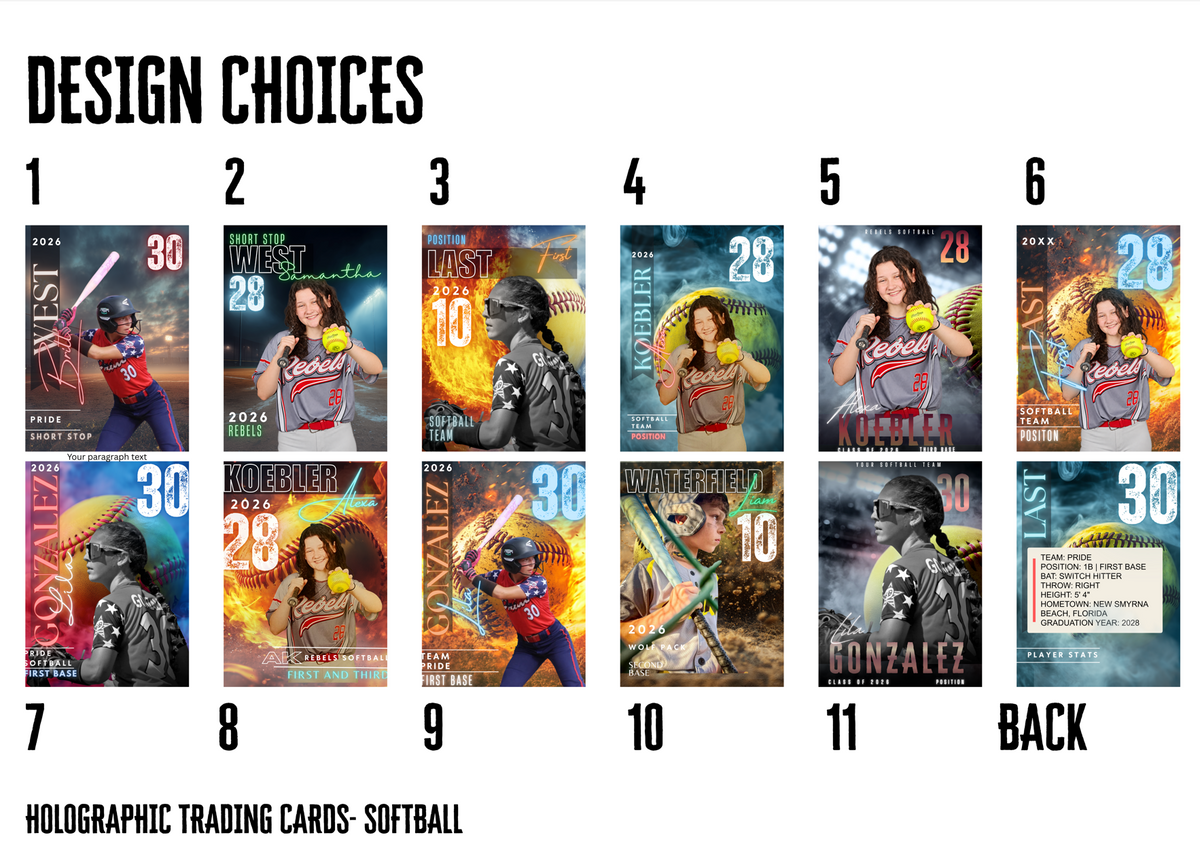 HOLOGRAPHIC SOFTBALL TRADING CARD